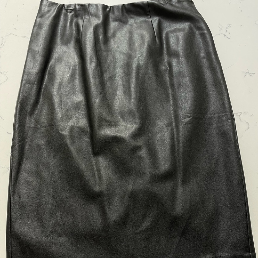 Genuine Black Lambskin Pencil Skirt